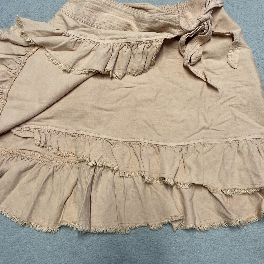 Pilcro Anthropologie Nettie Wrap Skirt Medium Tie Ruffle Boho Read - Picture 4 of 8